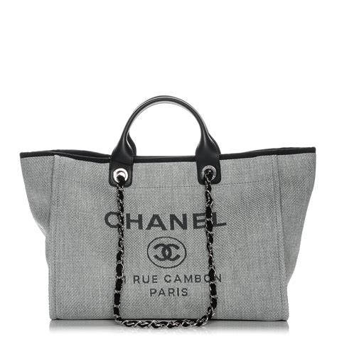 chanel deauville tote grey price|Chanel deauville tote large size.